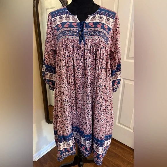 Pink Chicken Floral Boho Dress - Picture 2 of 12